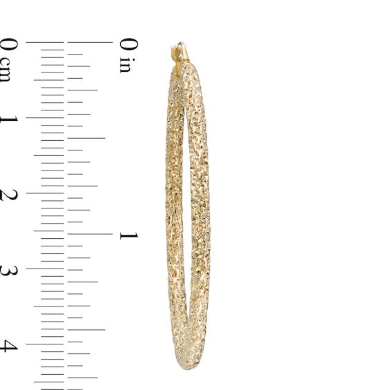 40.0mm Diamond-Cut Tube Hoop Earrings in 10K Gold