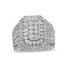 Thumbnail Image 1 of 2-1/5 CT. T.W. Composite Diamond Double Octagonal Frame Multi-Row Three Piece Bridal Set in 10K White Gold