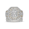 Thumbnail Image 4 of 2-1/5 CT. T.W. Multi-Diamond Triple Octagonal Frame Multi-Row Bridal Set in 10K Gold