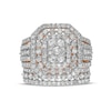 Thumbnail Image 4 of 2-1/5 CT. T.W. Composite Diamond Triple Octagonal Frame Multi-Row Bridal Set in 10K Rose Gold