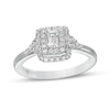 Thumbnail Image 1 of Vera Wang Love Collection 5/8 CT. T.W. Emerald-Cut Diamond Double Frame Engagement Ring in 14K White Gold