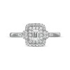 Thumbnail Image 3 of Vera Wang Love Collection 5/8 CT. T.W. Emerald-Cut Diamond Double Frame Engagement Ring in 14K White Gold