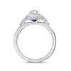Thumbnail Image 4 of Vera Wang Love Collection 5/8 CT. T.W. Emerald-Cut Diamond Double Frame Engagement Ring in 14K White Gold