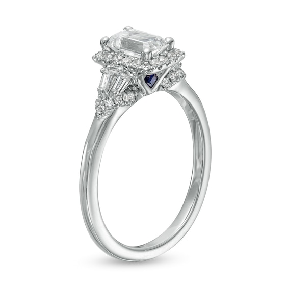 Vera Wang Love Collection 1 CT. T.w. Emerald-Cut Diamond Frame Engagement Ring in 14K White Gold