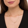 Thumbnail Image 1 of Diamond-Cut Graduated Interlocking Circles Station Necklace in 10K Gold