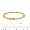 Thumbnail Image 4 of Diamond-Cut Bead and Twisted Link Alternating Station Double Strand Bracelet in 10K Gold - 7.5"