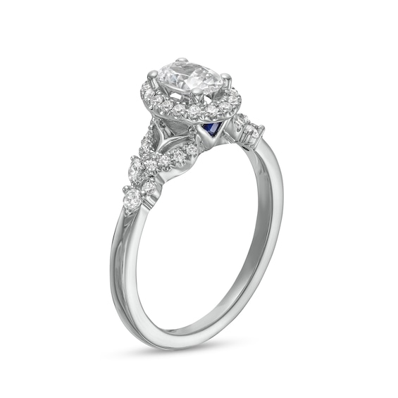 Vera Wang Love Collection 3/4 CT. T.w. Oval Diamond Frame Engagement Ring 14K White Gold