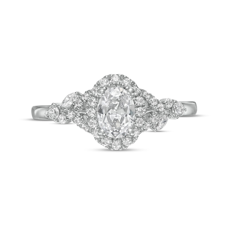 Vera Wang Love Collection 3/4 CT. T.W. Oval Diamond Frame Engagement Ring in 14K White Gold