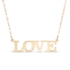 Thumbnail Image 1 of Polished "LOVE" Necklace in 10K Gold - 16"