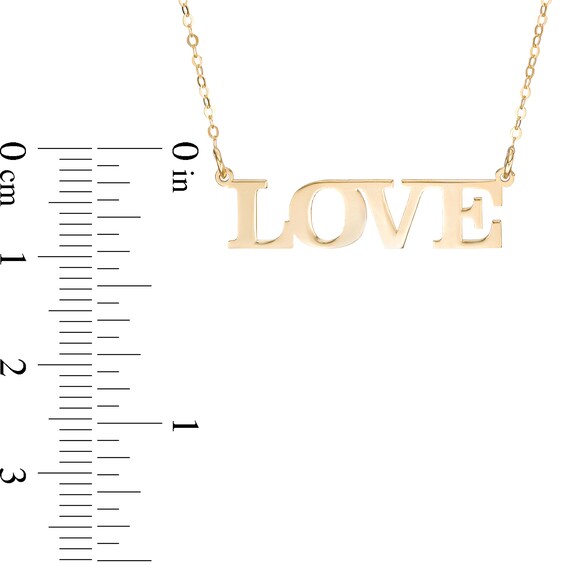 Polished "Love" Necklace in 10K Gold - 16"