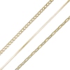 Thumbnail Image 0 of Curb, Herringbone and Paper Clip Link Chain Bracelet Set in Hollow 10K Gold - 7.5"