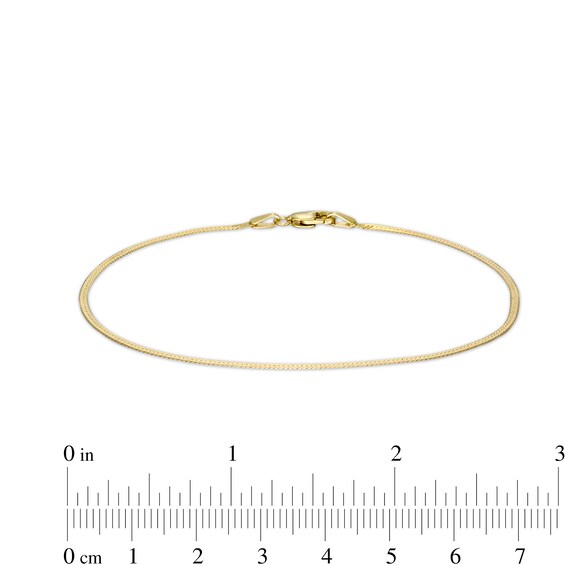 Curb, Herringbone and Paper Clip Link Chain Bracelet Set in Hollow 10K Gold - 7.5"
