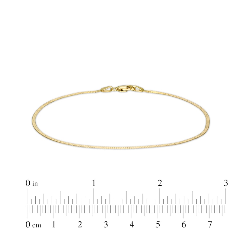 Curb, Herringbone and Paper Clip Link Chain Bracelet Set in Hollow 10K Gold - 7.5"