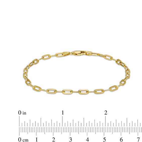 Curb, Herringbone and Paper Clip Link Chain Bracelet Set in Hollow 10K Gold - 7.5"