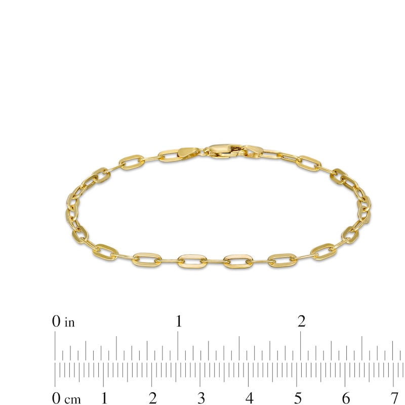 Curb, Herringbone and Paper Clip Link Chain Bracelet Set in Hollow 10K Gold - 7.5"