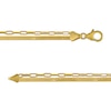 Thumbnail Image 3 of Herringbone and Paper Clip Link Chain Double Strand Necklace in Solid Hollow 10K Gold - 20"
