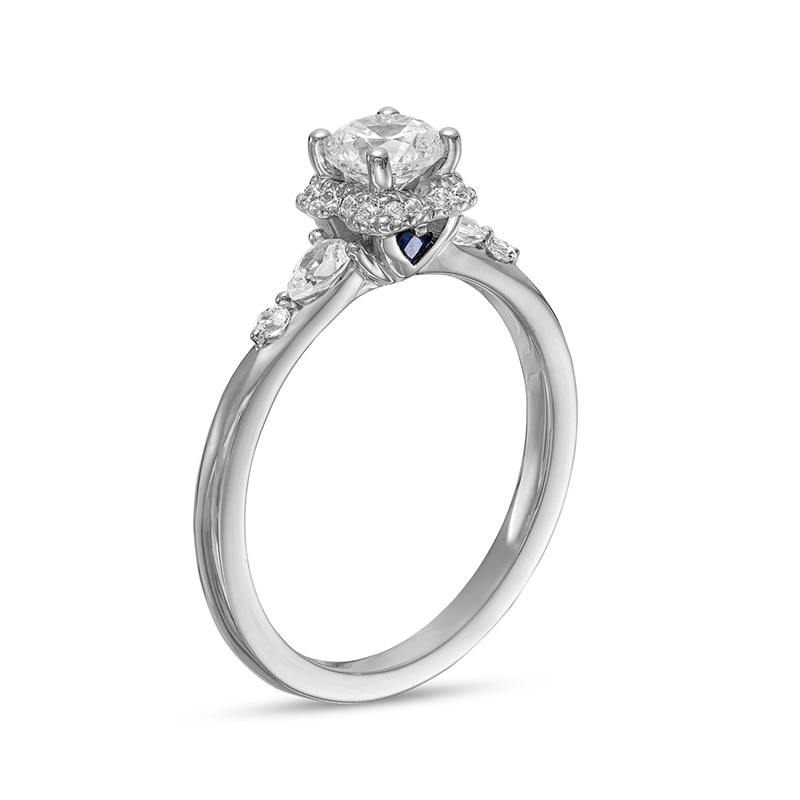 Main Image 2 of Vera Wang Love Collection 3/4 CT. T.W. Diamond Clover-Shaped Frame Engagement Ring in 14K White Gold