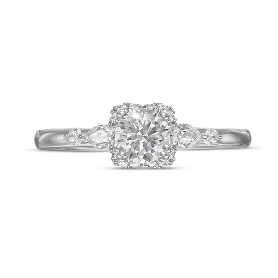 Vera Wang Love Collection 3/4 CT. T.w. Diamond Clover-Shaped Frame Engagement Ring in 14K White Gold