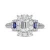 Thumbnail Image 3 of Vera Wang Love Collection Sapphire and 1-3/4 CT. T.W. Emerald-Cut Diamond Frame Engagement Ring in 14K White Gold
