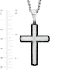 Thumbnail Image 5 of Diamond Accent Dog Tag, Cross Pendant and Link Bracelet Set in Stainless Steel and Black IP - 24"