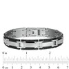 Thumbnail Image 6 of Diamond Accent Dog Tag, Cross Pendant and Link Bracelet Set in Stainless Steel and Black IP - 24"
