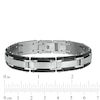 Thumbnail Image 8 of Diamond Accent Dog Tag, Cross Pendant and Link Bracelet Set in Stainless Steel and Black IP - 24"