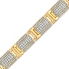 Thumbnail Image 1 of Men's 3 CT. T.W. Diamond Multi-Row Layered Link Bracelet in 10K Gold