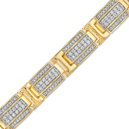 Men's 3 CT. T.W. Diamond Multi-Row Layered Link Bracelet in 10K Gold