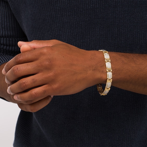 3 CT. T.w. Diamond Multi-Row Layered Link Bracelet in 10K Gold