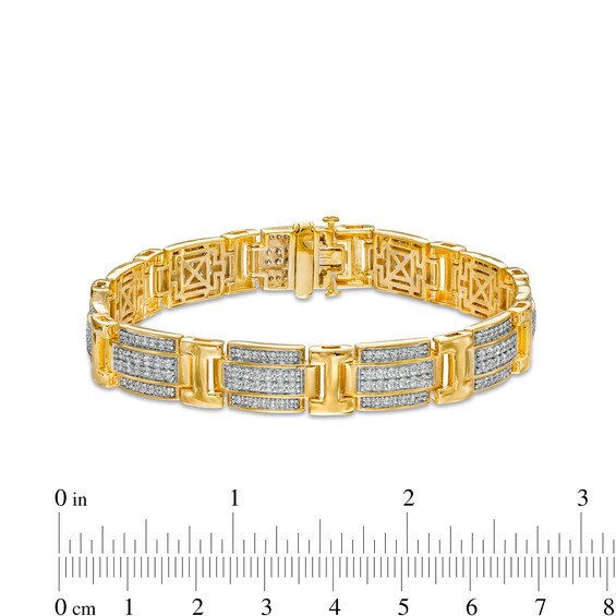 Men's 3 CT. T.w. Diamond Multi-Row Layered Link Bracelet in 10K Gold