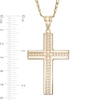 Thumbnail Image 3 of Men's Rope-Textured Layered Cross Pendant in 10K Gold - 22"