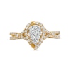Thumbnail Image 4 of 1/2 CT. T.W. Pear-Shaped Multi-Diamond Frame Engagement Ring in 10K Gold