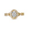 Thumbnail Image 4 of 1/2 CT. T.W. Oval Multi-Diamond Frame Twist Shank Engagement Ring in 10K Gold