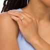 Thumbnail Image 2 of 1/4 CT. T.W. Princess-Cut Diamond Tilted Bypass Bridal Set in 10K Gold