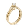 Thumbnail Image 3 of 1/4 CT. T.W. Princess-Cut Diamond Tilted Bypass Bridal Set in 10K Gold
