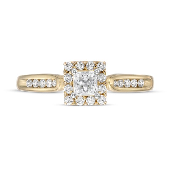 1/2 CT. T.w. Princess-Cut Diamond Frame Engagement Ring in 14K Gold