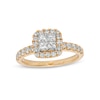 Thumbnail Image 1 of 1 CT. T.W. Princess-Cut Quad Diamond Frame Engagement Ring in 14K Gold