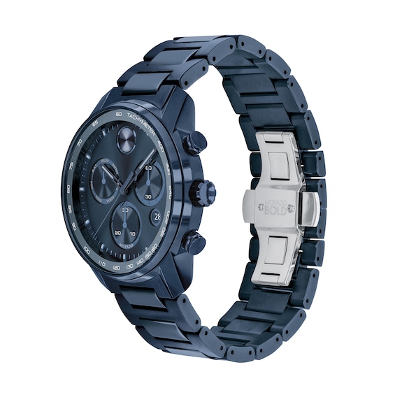 Men's Movado BoldÂ® Verso Blue IP Chronograph Watch (Model: 3600742)