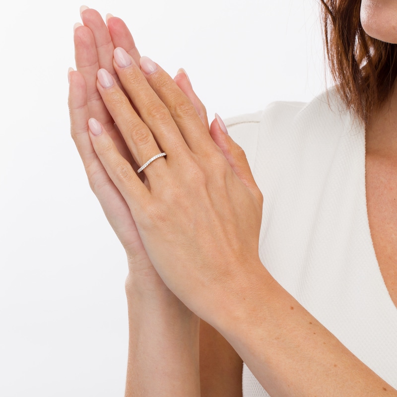 Main Image 2 of 1/4 CT. T.W. Certified Diamond Contour Anniversary Band in Platinum (I/SI2)