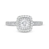 Thumbnail Image 3 of 1 CT. T.W. Certified Princess-Cut Diamond Cushion Frame Engagement Ring in Platinum (I/SI2)