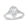 Thumbnail Image 0 of 1-1/4 CT. T.W. Certified Pear-Shaped Diamond Frame Split Shank Engagement Ring in Platinum (I/SI2)