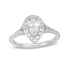 Thumbnail Image 1 of 1-1/4 CT. T.W. Certified Pear-Shaped Diamond Frame Split Shank Engagement Ring in Platinum (I/SI2)