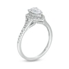 Thumbnail Image 2 of 1-1/4 CT. T.W. Certified Pear-Shaped Diamond Frame Split Shank Engagement Ring in Platinum (I/SI2)
