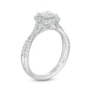 Thumbnail Image 2 of 1 CT. T.W. Certified Princess-Cut Diamond Frame Crossover Shank Engagement Ring in Platinum (I/SI2)