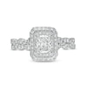 Thumbnail Image 3 of 1-1/2 CT. T.W. Certified Radiant-Cut Diamond Frame Braided Shank Engagement Ring in Platinum (I/SI2)