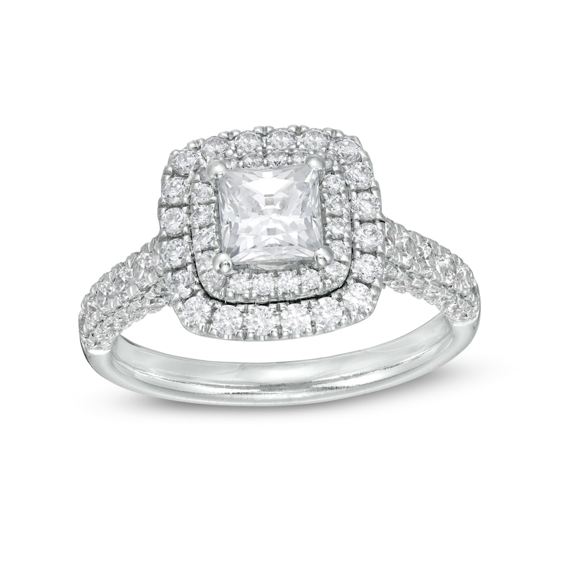 2 CT. T.W. Certified Princess-Cut Diamond Frame Engagement Ring in Platinum (I/SI2)