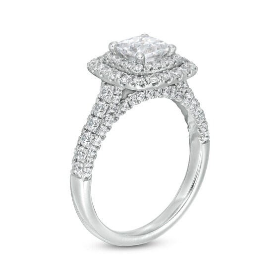 2 CT. T.w. Certified Princess-Cut Diamond Frame Engagement Ring in Platinum (I/Si2)