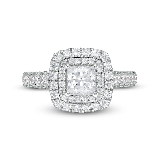 2 CT. T.w. Certified Princess-Cut Diamond Frame Engagement Ring in Platinum (I/Si2)