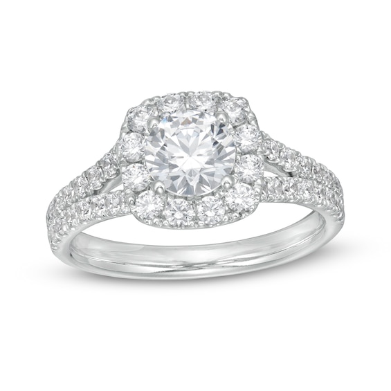 1-7/8 CT. T.w. Certified Diamond Frame Split Shank Engagement Ring in Platinum (I/Si2)