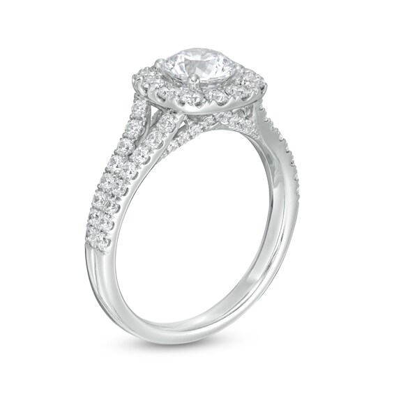 1-7/8 CT. T.w. Certified Diamond Frame Split Shank Engagement Ring in Platinum (I/Si2)